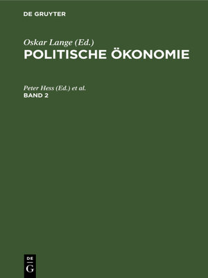 cover image of Politische Ökonomie. Band 2